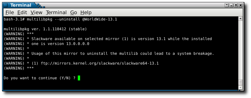 use of older (or (newer ) slackware mirror